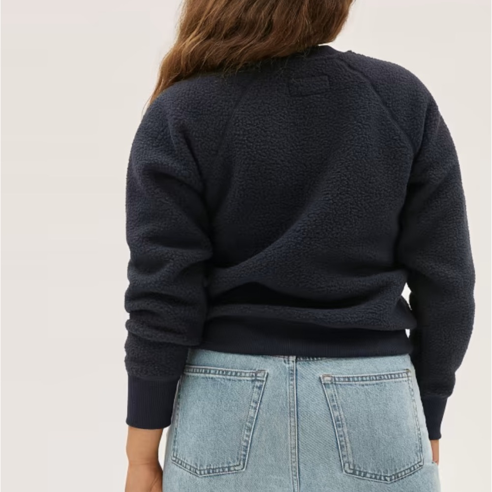 Evelane The ReNew Fleece Raglan Sweatshirt Dark Navy Size XSmall - Picture 4 of 9